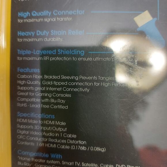 VIBE 6ft Tangle Free High Speed Fiber Cable Ethernet Music Gaming Electronics - Picture 3 of 3